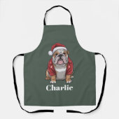 Persoonlijke naam Engelse Bulldog Hond Kerstmis  Schort (Voorkant)