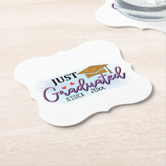 Persoonlijke naam enkel gegradueerd in 2023 kartonnen onderzetters (Gekanteld)