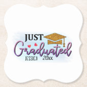 Persoonlijke naam enkel gegradueerd in 2023 kartonnen onderzetters (Voorkant)