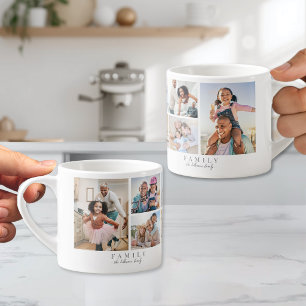 Persoonlijke naam familie foto collage espresso kop