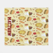 Persoonlijke naam Fast Food fleece deken (Voorkant (Horizontaal))