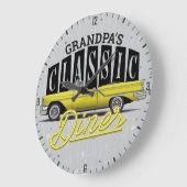 Persoonlijke naam Faux Neon Classic Car 50 Diner Grote Klok (Hoek)