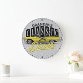 Persoonlijke naam Faux Neon Classic Car 50 Diner Grote Klok (Huis)