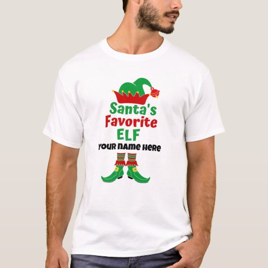 Persoonlijke naam Favoriete Elf T-Shirt (Voorkant)