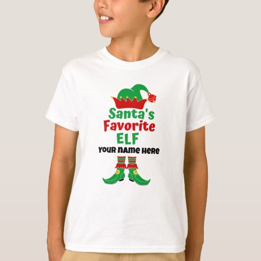 Persoonlijke naam Favoriete Elf T-Shirt (Voorkant)