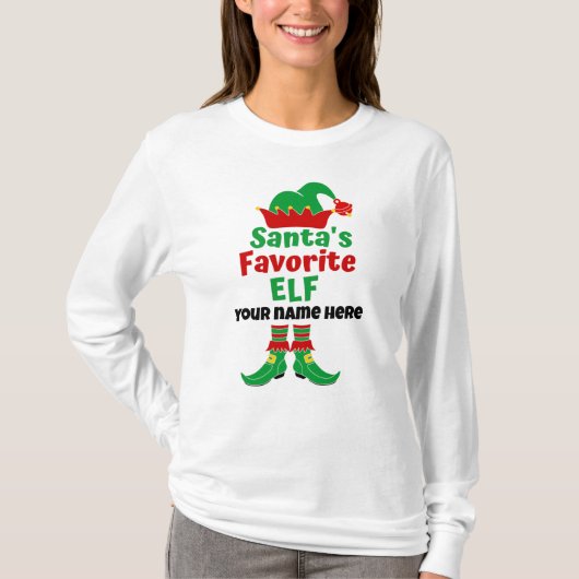 Persoonlijke naam Favoriete Elf T-Shirt (Voorkant)