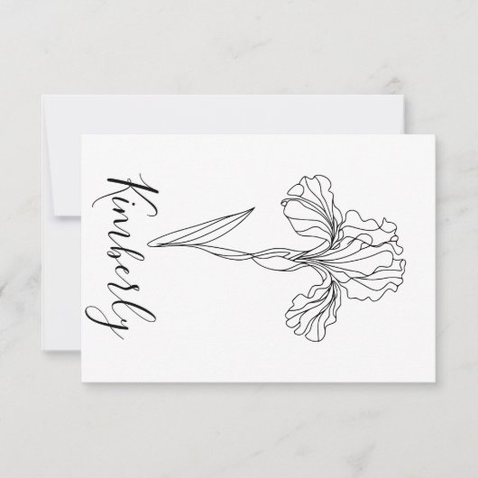 Persoonlijke naam Februari iris Geboortebloem Kaart (Voorkant)