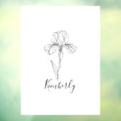 Persoonlijke naam Februari iris Geboortebloem Raamsticker (Vel 3)