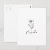 Persoonlijke naam Februari viooltje Geboortebloem Briefkaart (Voorkant / Achterkant)