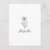 Persoonlijke naam Februari viooltje Geboortebloem Briefkaart (Voorkant)