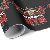 Persoonlijke NAAM Fitness Thuis GYM Gewichtheffen  Cadeaupapier (Rol Hoek)