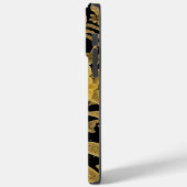 Persoonlijke naam Floral Black Gold Case-Mate iPhone Case (Achterkant / Links)