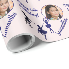 Persoonlijke naam Foto Age Ballet Birthday Cadeaupapier