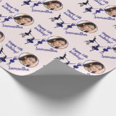 Persoonlijke naam Foto Age Ballet Birthday Cadeaupapier (Hoek)