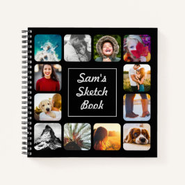 Persoonlijke naam Foto Black Sketch Notitieboek
