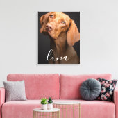 Persoonlijke naam foto huisdier canvas afdruk (Insitu (Woonkamer))