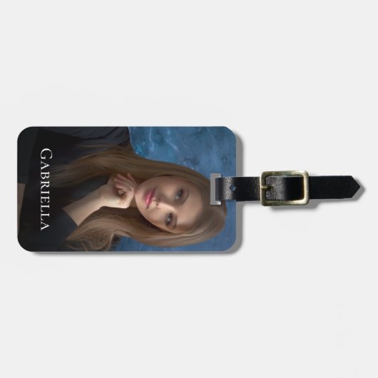 Persoonlijke naam foto modern bagagelabel (Voorkant horizontaal)