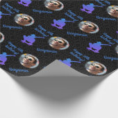 Persoonlijke naam Foto Sport Skateboard Birthday Cadeaupapier (Hoek)