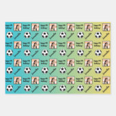 Persoonlijke naam Foto Sport Voetdag Inpakpapier Vel (Voorkant 3)