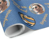 Persoonlijke naam Foto Sport Volleyball Birthday Cadeaupapier (Rol Hoek)