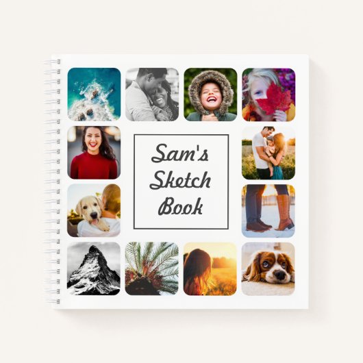 Persoonlijke naam Foto White Sketch Notitieboek (Voorkant)