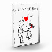 Persoonlijke naam Fotoblok Paar Love (Links)