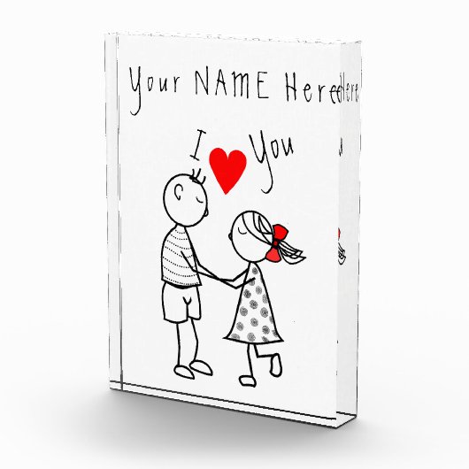 Persoonlijke naam Fotoblok Paar Love (Rechts)