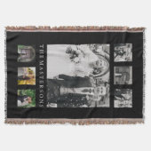 Persoonlijke naam Fotocollage in zwart Deken (Voorkant)