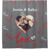 Persoonlijke naam Fotoliefdesgordijn. Douchegordijn (Voorkant)