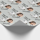 Persoonlijke naam Fotopagina Afbeelding Skater Cadeaupapier (Hoek)