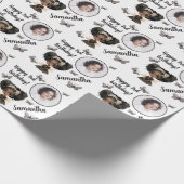 Persoonlijke naam Fotopagina Magische feestdag Cadeaupapier (Hoek)