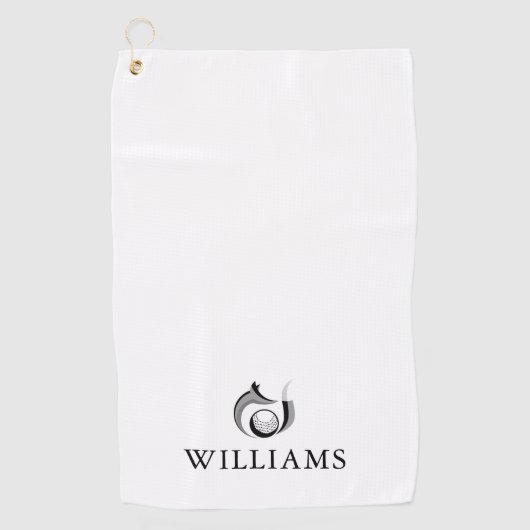 Persoonlijke naam Fox en Golf Ball Golfhanddoek (Voorkant)