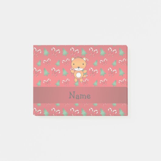 Persoonlijke naam fox red kerstbows post-it® notes (Voorkant)