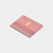 Persoonlijke naam fox red kerstbows post-it® notes (Schuin)