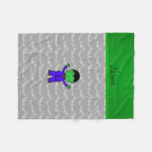 Persoonlijke naam frankenstein grijze vleermuizen fleece deken (Voorkant (Horizontaal))
