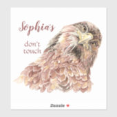 Persoonlijke naam Fun Waterverf Hawk Sticker (Vel)