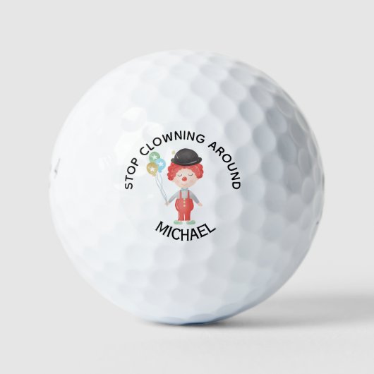 Persoonlijke naam Funny Clown Message Golfballen (Voorkant)