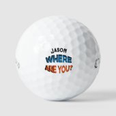 Persoonlijke naam Funny Lost Golf Golfballen (Voorkant)