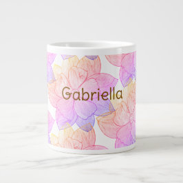 Persoonlijke naam Gabriella "Sunset Bloom" Jumbo Grote Koffiekop