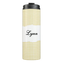 Persoonlijke naam geel Gingham-patroon