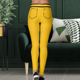 Persoonlijke naam geel oranje zwarte strepen cadea leggings