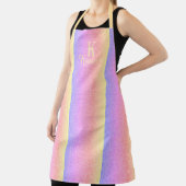Persoonlijke naam geglitterde regenboog monogram m schort (Insitu)