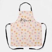 Persoonlijke naam gekleurd madeliefjes bloempatroo schort (Voorkant)