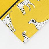 Persoonlijke naam gele dalmatische honden fleece deken (Hoek)