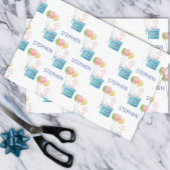 Persoonlijke naam gelukkig Birthday Monogram Tissuepapier