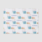 Persoonlijke naam gelukkig Birthday Monogram Tissuepapier (Voorkant)