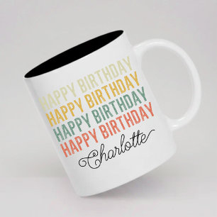 Persoonlijke naam Gelukkige verjaardag mok voor ha