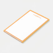 Persoonlijke naam gemerkte initialen oranje chic post-it® notes (Schuin)