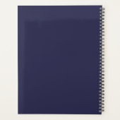 Persoonlijke naam gemonoogrammeerde strepen blauw planner (Achterkant)