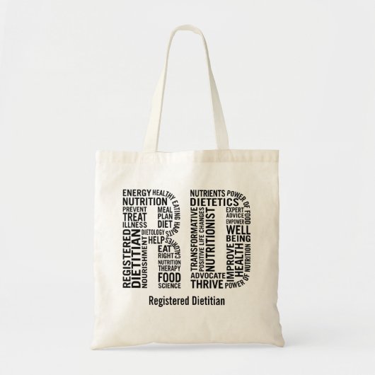 Persoonlijke naam Geregistreerde Dietititian RT Tote Bag (Voorkant)